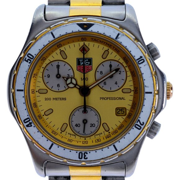 Vintage Tag Heuer 38mm Men's Two Tone 2000 Series Chronograph Watch Ref: CE1121! - Picture 1 of 9